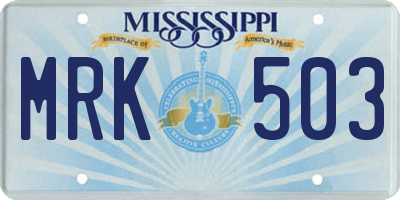 MS license plate MRK503