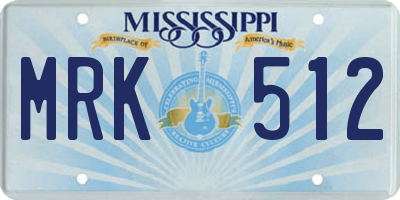MS license plate MRK512