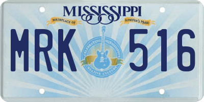 MS license plate MRK516