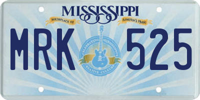 MS license plate MRK525