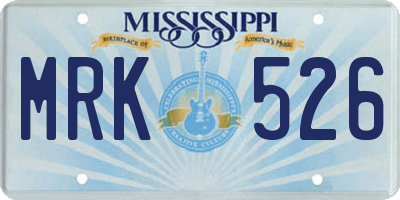 MS license plate MRK526