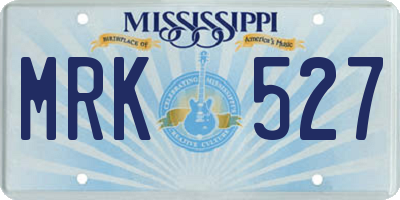 MS license plate MRK527