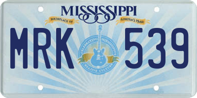 MS license plate MRK539