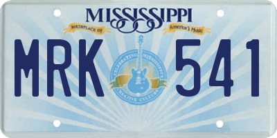 MS license plate MRK541
