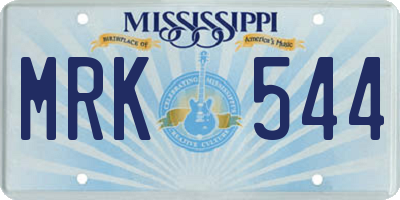 MS license plate MRK544