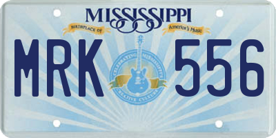 MS license plate MRK556