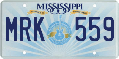 MS license plate MRK559