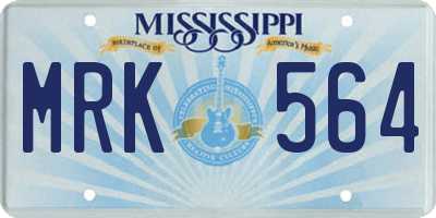 MS license plate MRK564