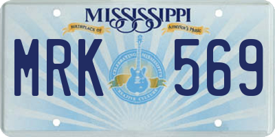 MS license plate MRK569