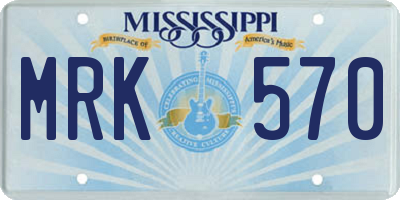 MS license plate MRK570