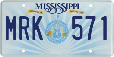 MS license plate MRK571