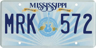 MS license plate MRK572