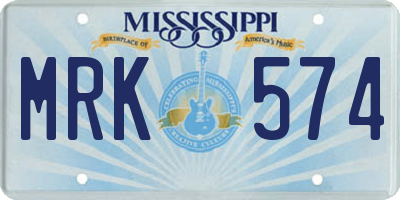 MS license plate MRK574