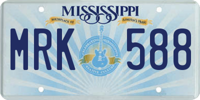 MS license plate MRK588