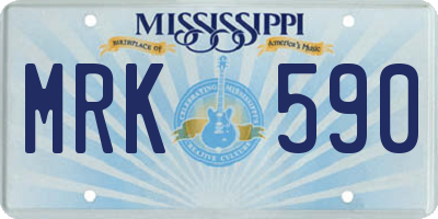 MS license plate MRK590