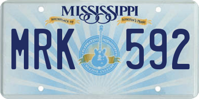 MS license plate MRK592