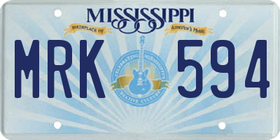 MS license plate MRK594