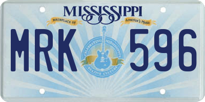 MS license plate MRK596