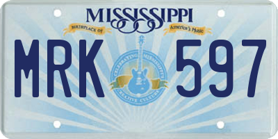 MS license plate MRK597