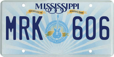 MS license plate MRK606