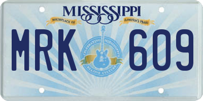 MS license plate MRK609