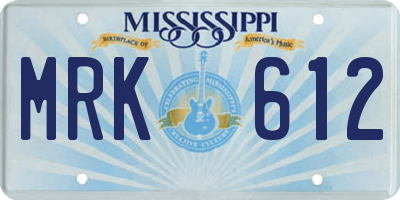 MS license plate MRK612