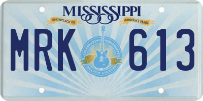 MS license plate MRK613