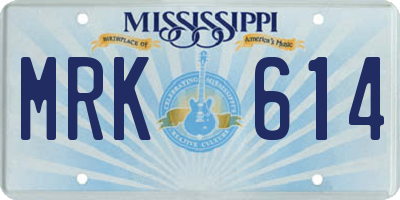 MS license plate MRK614