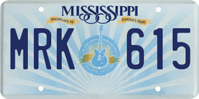 MS license plate MRK615
