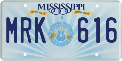 MS license plate MRK616