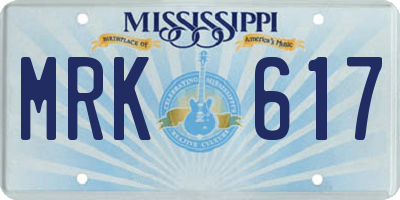 MS license plate MRK617