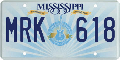 MS license plate MRK618