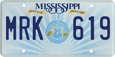 MS license plate MRK619