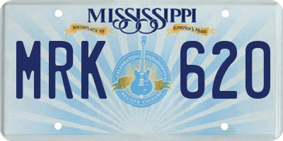 MS license plate MRK620