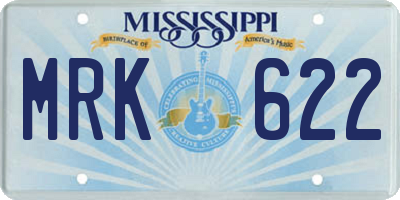 MS license plate MRK622