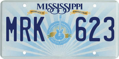 MS license plate MRK623