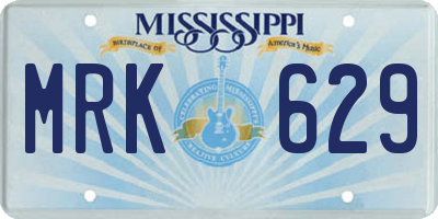 MS license plate MRK629