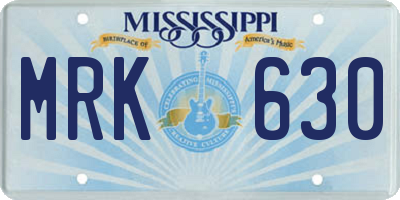 MS license plate MRK630
