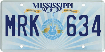 MS license plate MRK634
