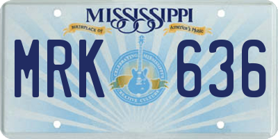 MS license plate MRK636
