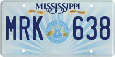 MS license plate MRK638