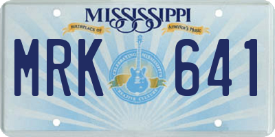 MS license plate MRK641
