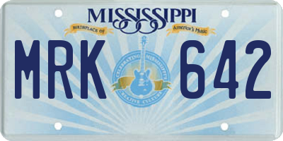 MS license plate MRK642
