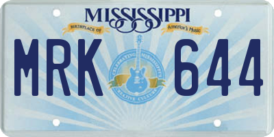 MS license plate MRK644