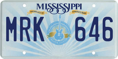 MS license plate MRK646