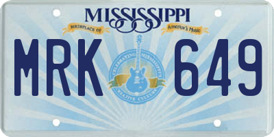 MS license plate MRK649