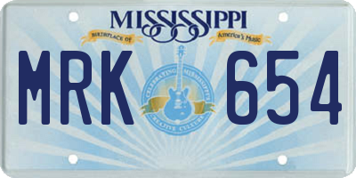 MS license plate MRK654