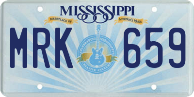 MS license plate MRK659