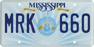 MS license plate MRK660