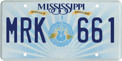 MS license plate MRK661